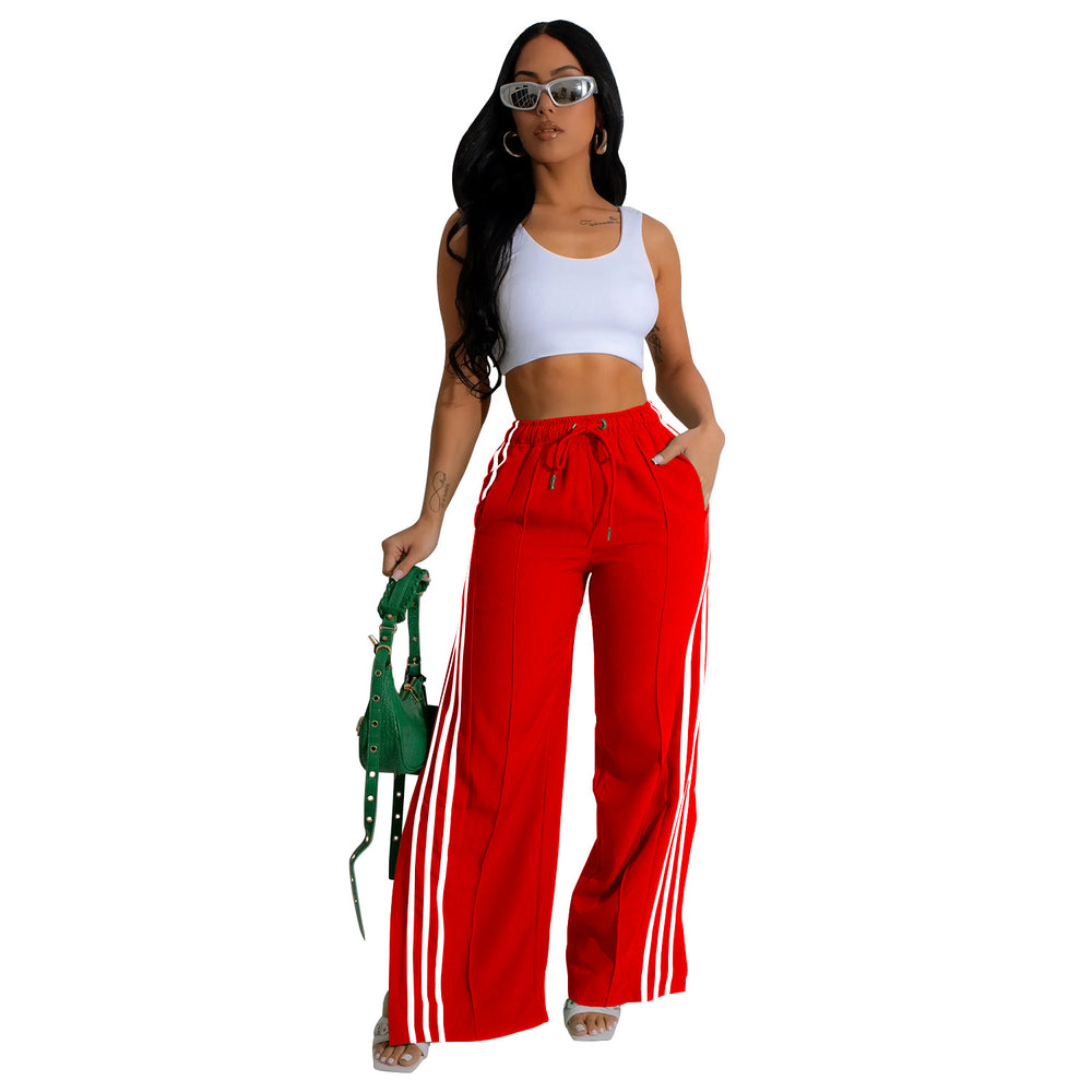 C6960 cross-border   independent station fashion women's single pants solid color sweatpants multi-color