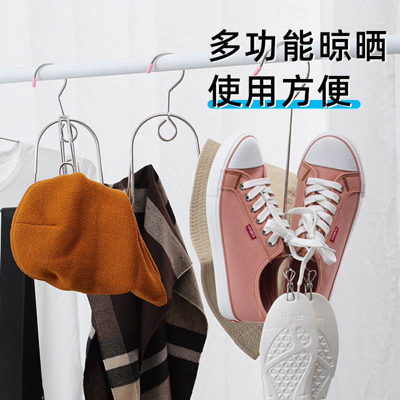 Stainless steel sandal rack Multifunctional slipper rack Dormitory windproof drying rack Balcony drying shoe rack drying shoe hook