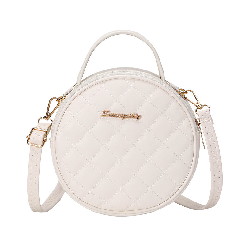 Retro small round bag 2021ladies handbags Korean version female bag female hair embroidered messenger bag