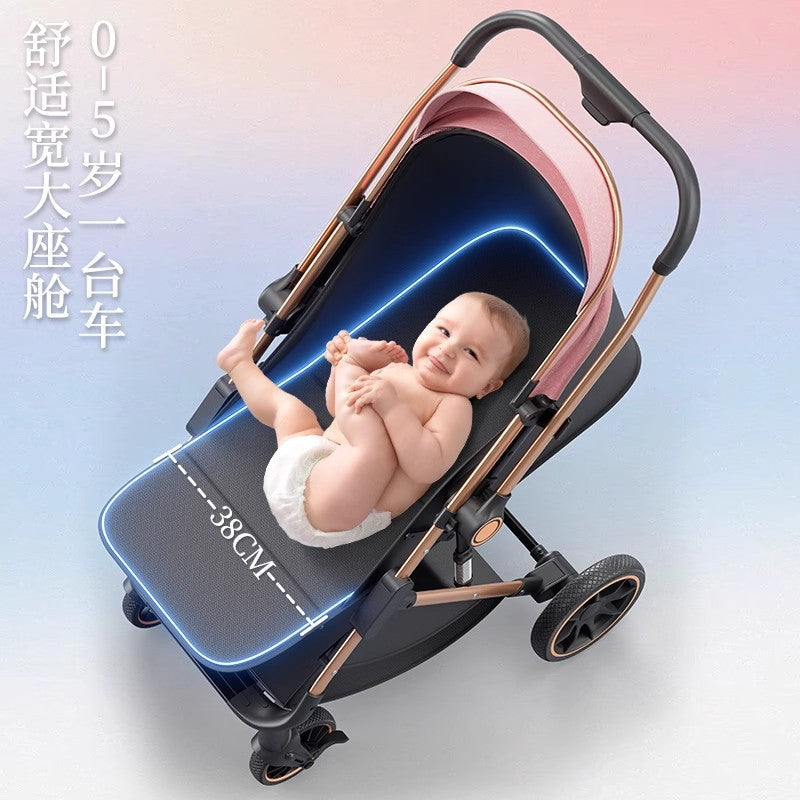 Lightweight landscape two-way foldable stroller baby artifact folding children baby stroller stroller four wheels