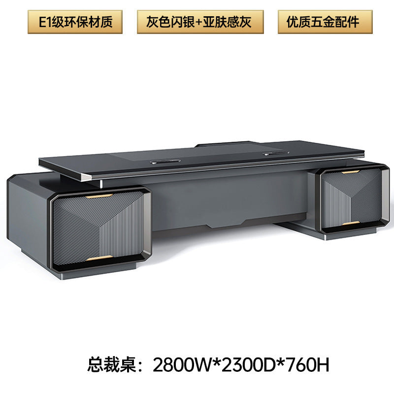 Chairperson Boss Table High-end President Italian Minimalist Large Desk Grey Leadership Paint General Manager Office Desk