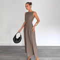 new european and american style solid color sleeveless dress - perfect for cross-border  sales