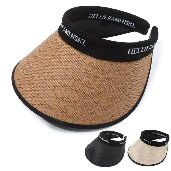 Women's summer sunscreen visor, vinyl empty top face cover, small face, outdoor riding, light blocking and breathable travel straw hat