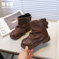 Vancahao girlfashion boots fall and winternew arrivalk-stylekids british styleboots two cotton trouser leather