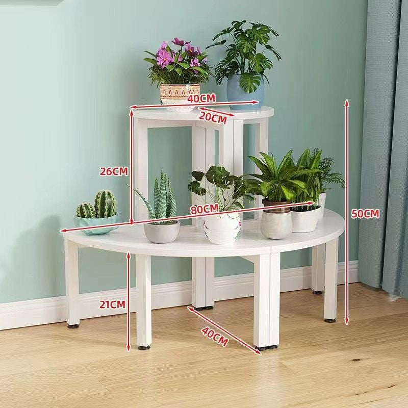 Solid wood corner flower shelf, multi-layered indoor space-saving floor-standing balcony wooden plant flower pot rack storage