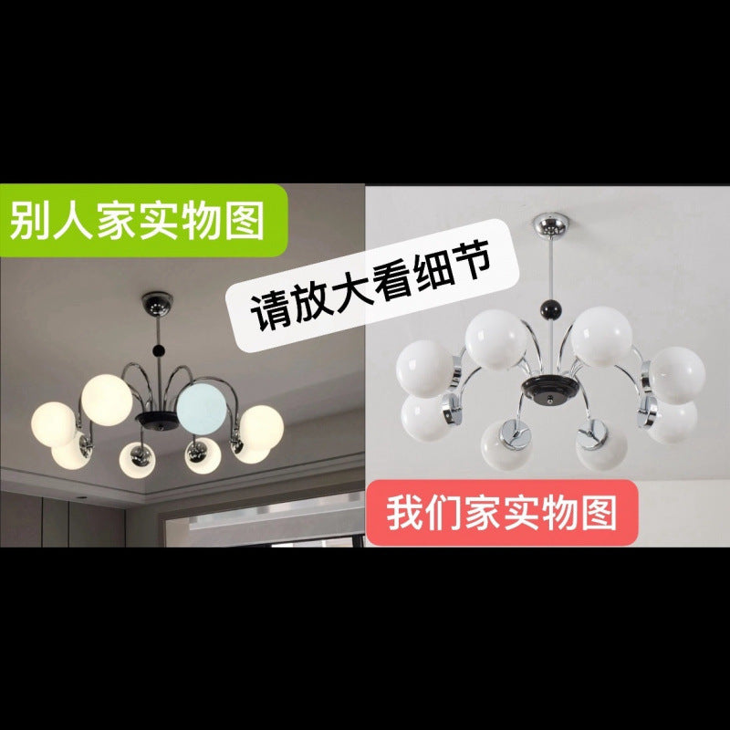 American retro ball chandelier vintage medieval living room dining room bedroom Bauhaus study magic bean French lamp