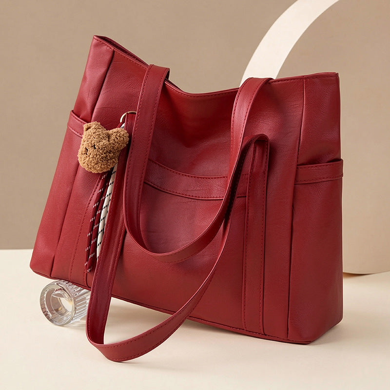 Large capacity fashionable versatile tote bag for women - 2026 spring retro new style casual commuter shoulder bag