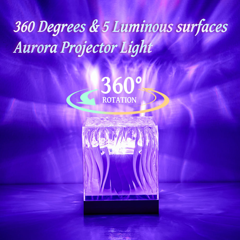spot aurora borealis dynamic water ripple atmosphere lamp dynamic water ripple cube lamp