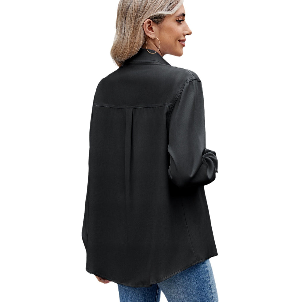 European and american cross-border women's fashion  spring/summer new arrivals:  &  casual long-sleeve adjustable shirt tops - trendy style