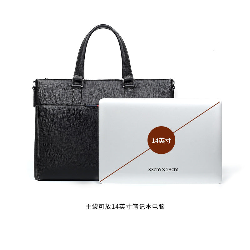 New leather men's bag large capacity men's briefcase casual fashion computer bag first layer cowhide men's handbag