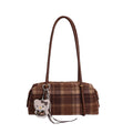 insgrids pattern small bag for women 2025new arrivalretroeasiest for match baguette bagfall and winterwork clothing shoulder underarm bag
