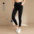 Lulu nude high waist shaping yoga pants double tummy control peach butt pants double flap pocket pants fitness sports pants wholesale