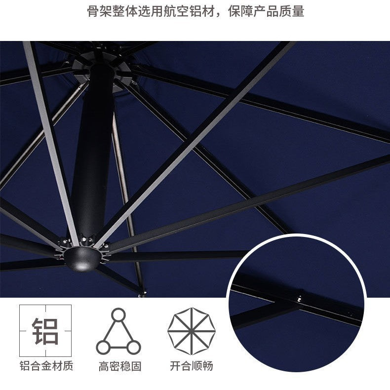 Export-grade outdoor patio garden roman umbrella with side stand, terrace hotel hanging sunshade, outdoor use