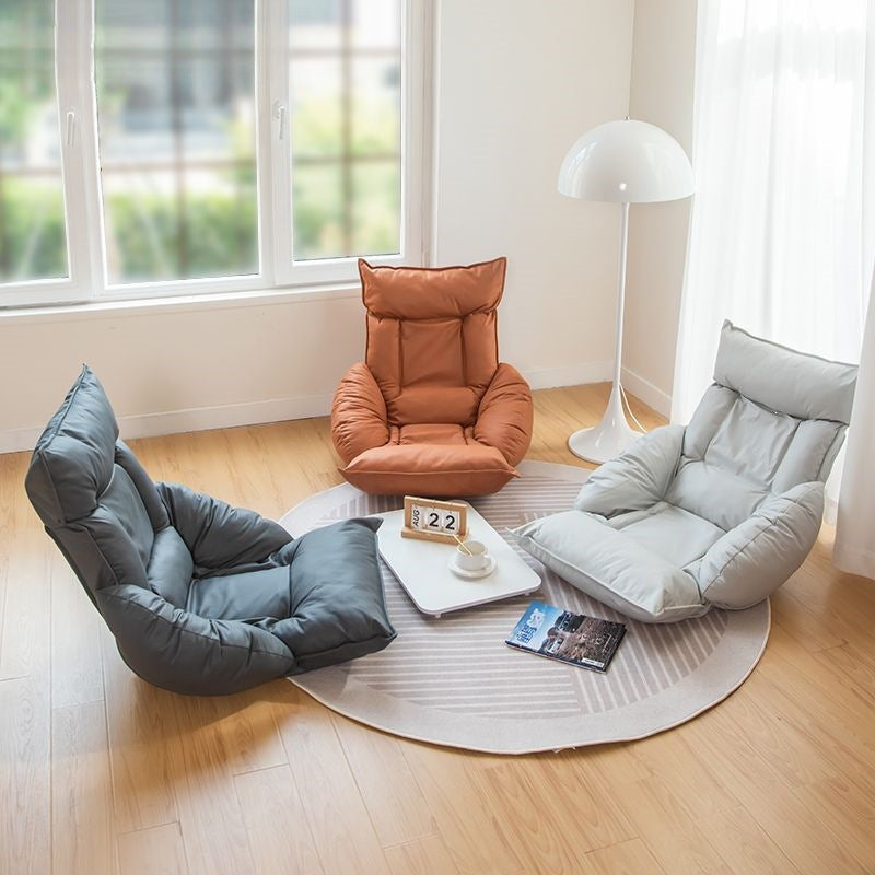 Japanese-style tech fabric lazy sofa - japanese-inspired reclining lounger for balcony, bay window, foldable, casual reading