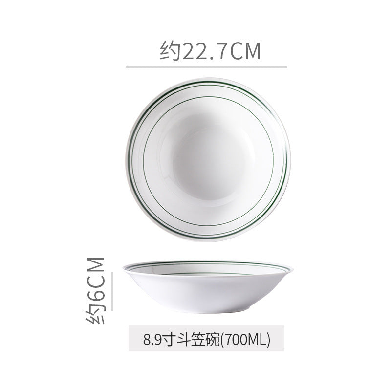 Minimalist pure white ceramic bowl, plate, and dish set - premium dinnerware for restaurants, hotels, and home use - ideal for desserts, steaks, and entrees