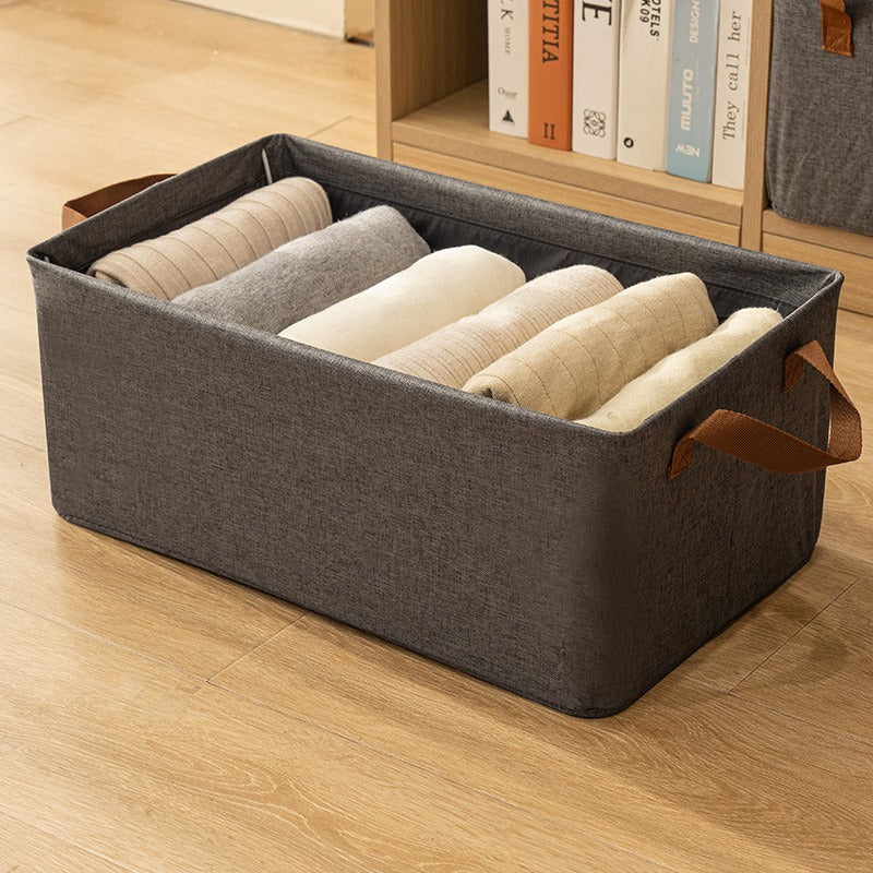 Cationic clothes storage box Household clothing pants sorting box Wardrobe layered storage artifact folding storage box