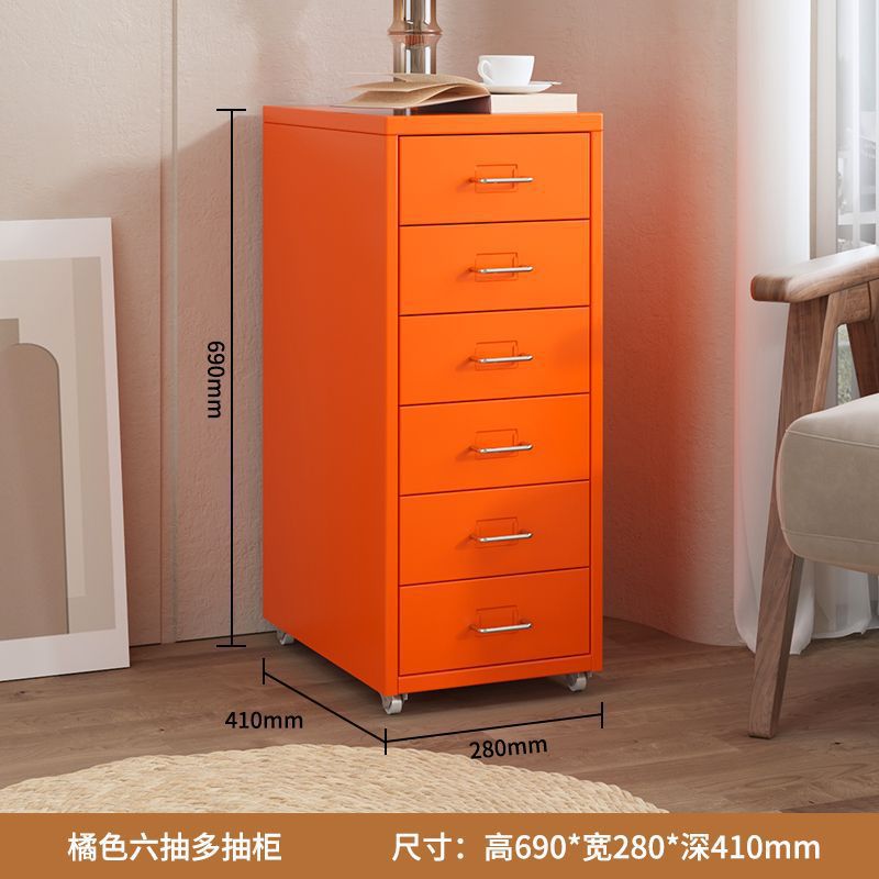 Wrought iron storage cabinet - multi-tier drawer unit for living room, bedroom, and girls' room - cute and practical floor-standing combination storage cabinet