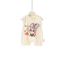 Summer cartoon cute infant rompers, sleeveless baby bodysuits, unisex baby crawling suits, and outdoor wear