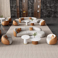 Special-shaped sofa suit combination living room casual modern small apartment high-end cream technology cloth sofa curved cloth