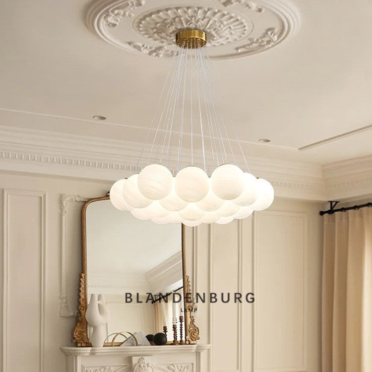 French Planet Light Bubble Ball Chandelier Cream Wind Lighting Light Luxury Living Room Bedroom Lighting Magic Bean Cloud Moon Light