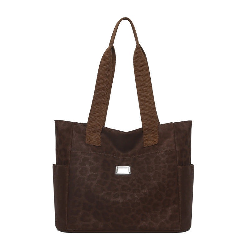 2026 new leopard print women's handbag tote - stylish, versatile, shoulder bag, large capacity, lightweight commuter tote