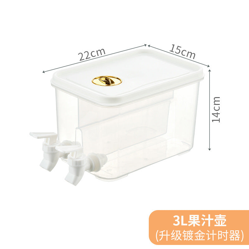 Large-capacity cold water bottle summer cold drink fruit tea iced water bucket large-capacity faucet for home transparent bottle