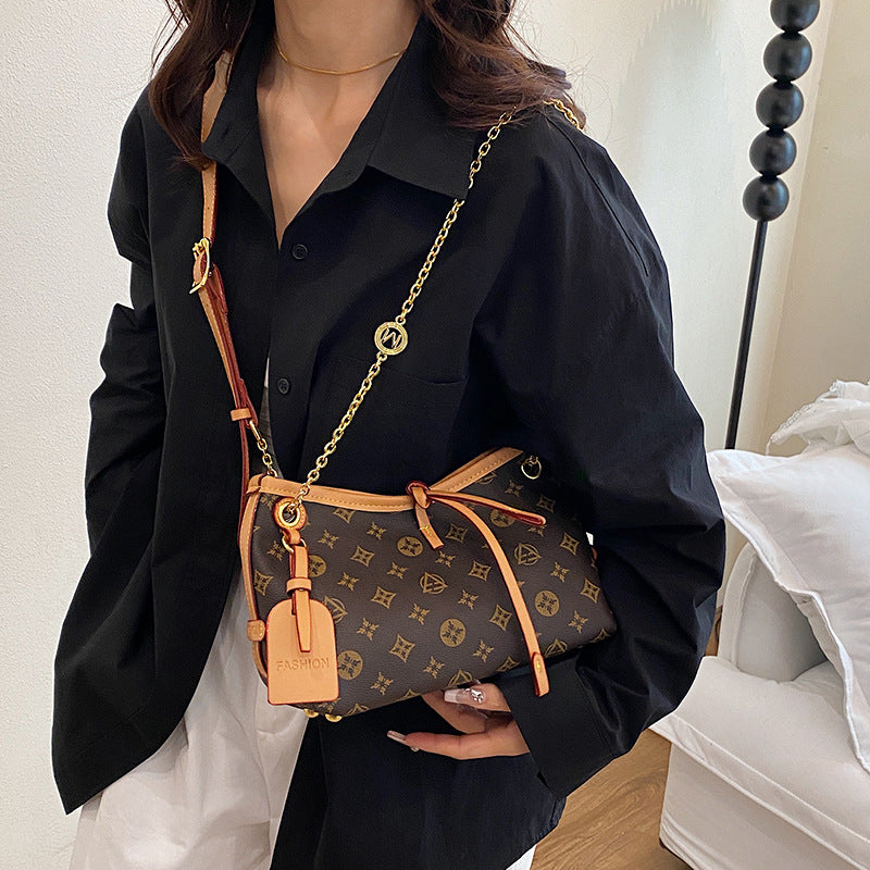 2025 new european and american style printed underarm bag - large capacity retro women's bag - casual versatile commuter shoulder & crossbody bag