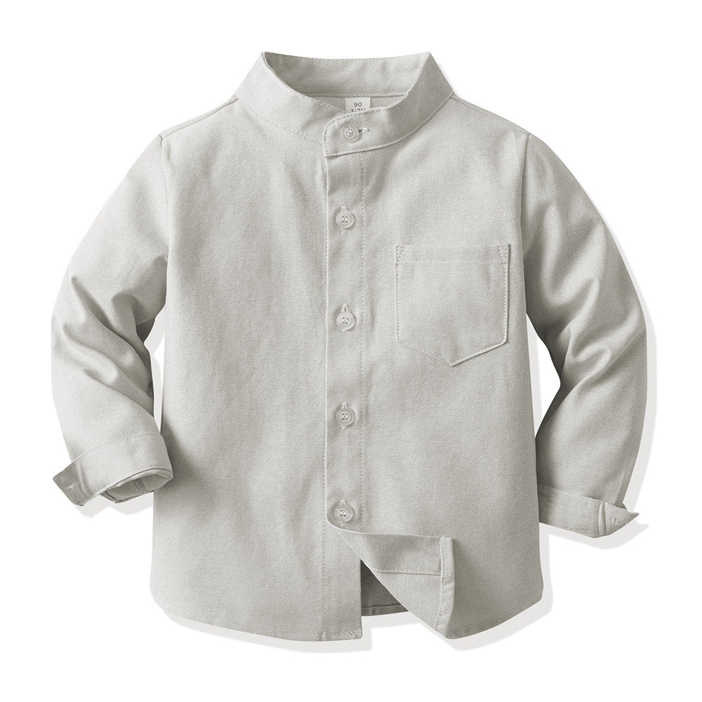 children's clothing spring & fallnew arrival boys double flap pocket pantslong sleevescardiganplaid lapel kids shirtshirt