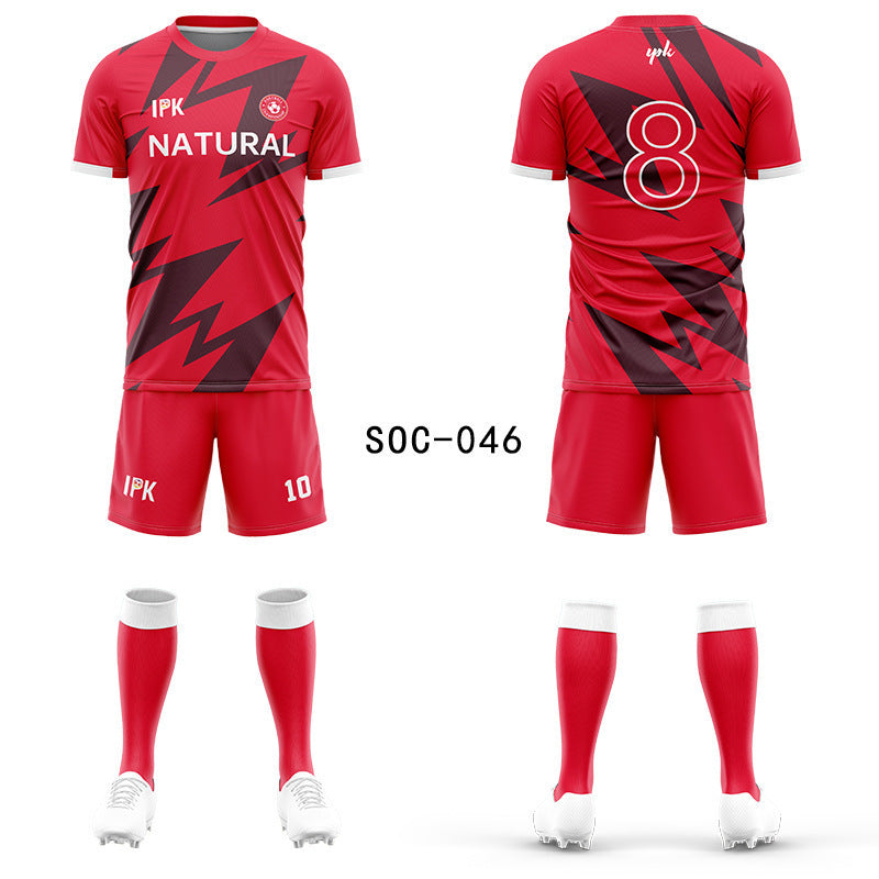 2025 new football jersey set men's football jersey team game jersey short-sleeved sports training jersey customization