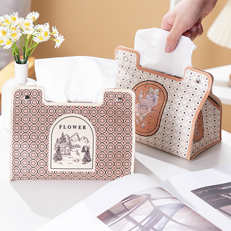 Retro French light luxury pumping carton home living room storage tissue box creative car high value fashion roll box