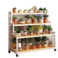 2025 new mobile plant stand with wheels, tiered display shelf, floor-standing multi-layer flower rack for living room, balcony, and outdoor use