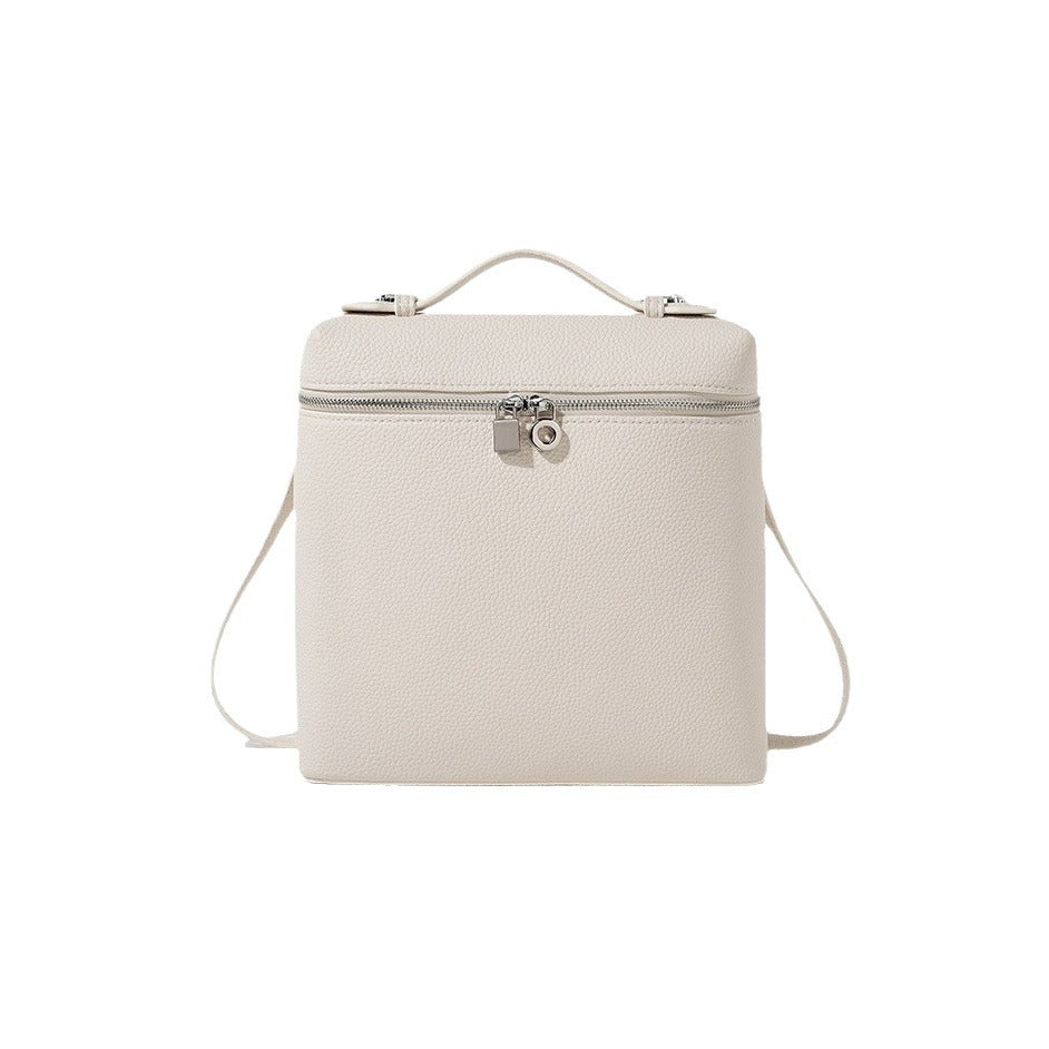 Bagofparody backpack - women's versatile, high-end, niche design backpack - white, college style, commute-friendly