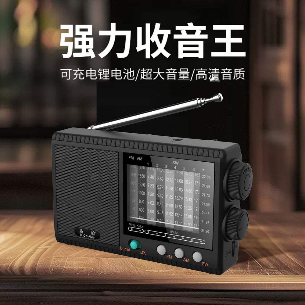T-6671l full band radio fm broadcast mini portable rechargeable radio for seniors