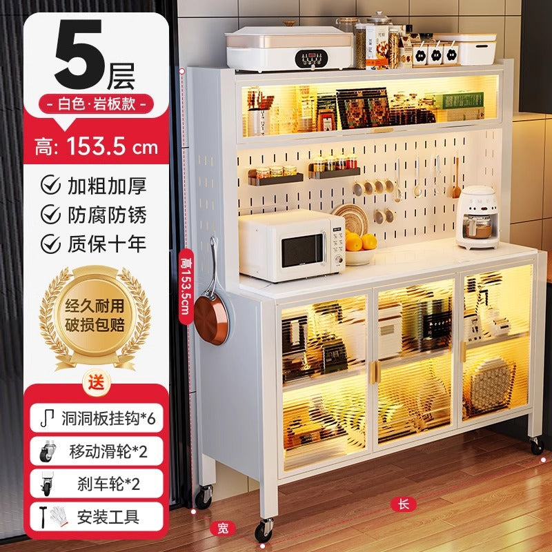 Multifunctional storage side cabinet, baby supplies storage cabinet, baby feeding table storage cabinet, storage rack, floor-standing multi-layer kitchen