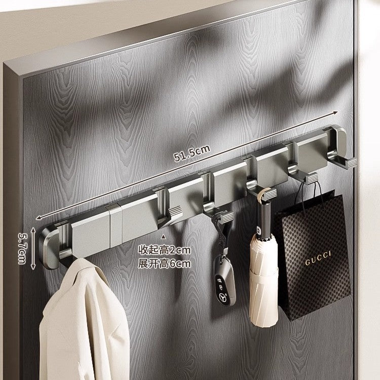 No punching, foldable invisible hook, bathroom entrance after entering the door, bedroom wall hanging storage clothes row hook