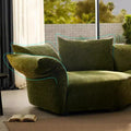 All-steel frame living room irregular fabric sofa, cream-colored chenille modular sectional sofa for large apartments