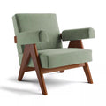 Solid wood ash fabric single sofa casual armchair balcony accessible luxury creative lounge chair tofu block sofa