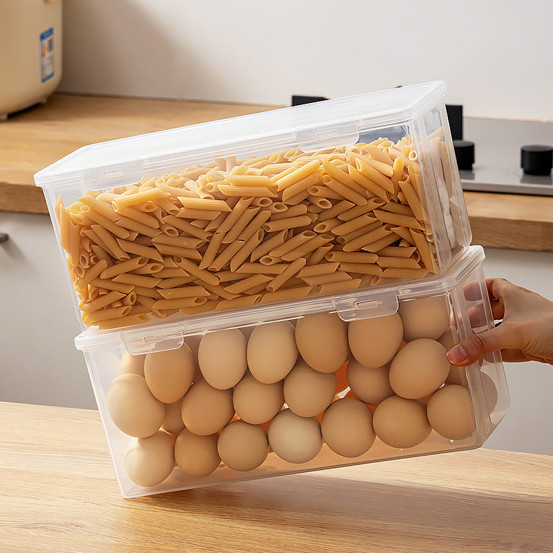 Kitchen Grains Storage Box with Lid Noodles Egg Storage Box Food Grade Transparent Refrigerator Fresh Storage Box