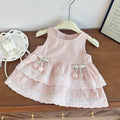 Girls' summer new style outfit: chic sleeveless babydoll top and trendy wide-leg casual pants two-piece set