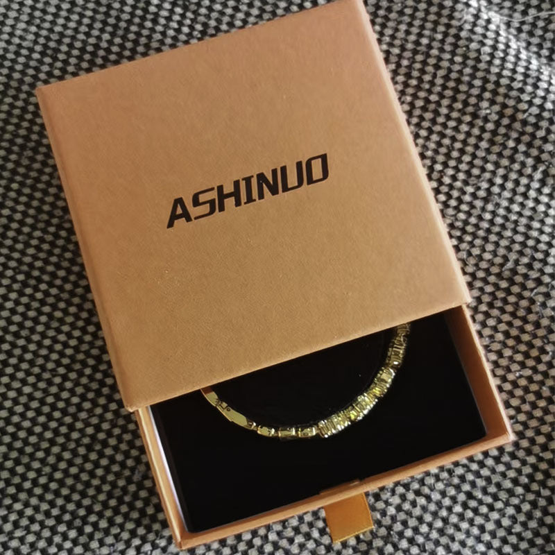 Ashnuo brand women's niche luxury square starry sky fashion alloy bracelet watch student quartz watch