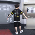 Boys' clothing set:  new kids' boys' sports short-sleeve two-piece outfit - trendy letter print for mid-to-large children