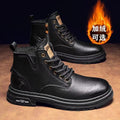 Fleece-linedheattechthickenedbootsmen's high-top classic shoesfashionplaidwinter high-quality british style thick sole boots