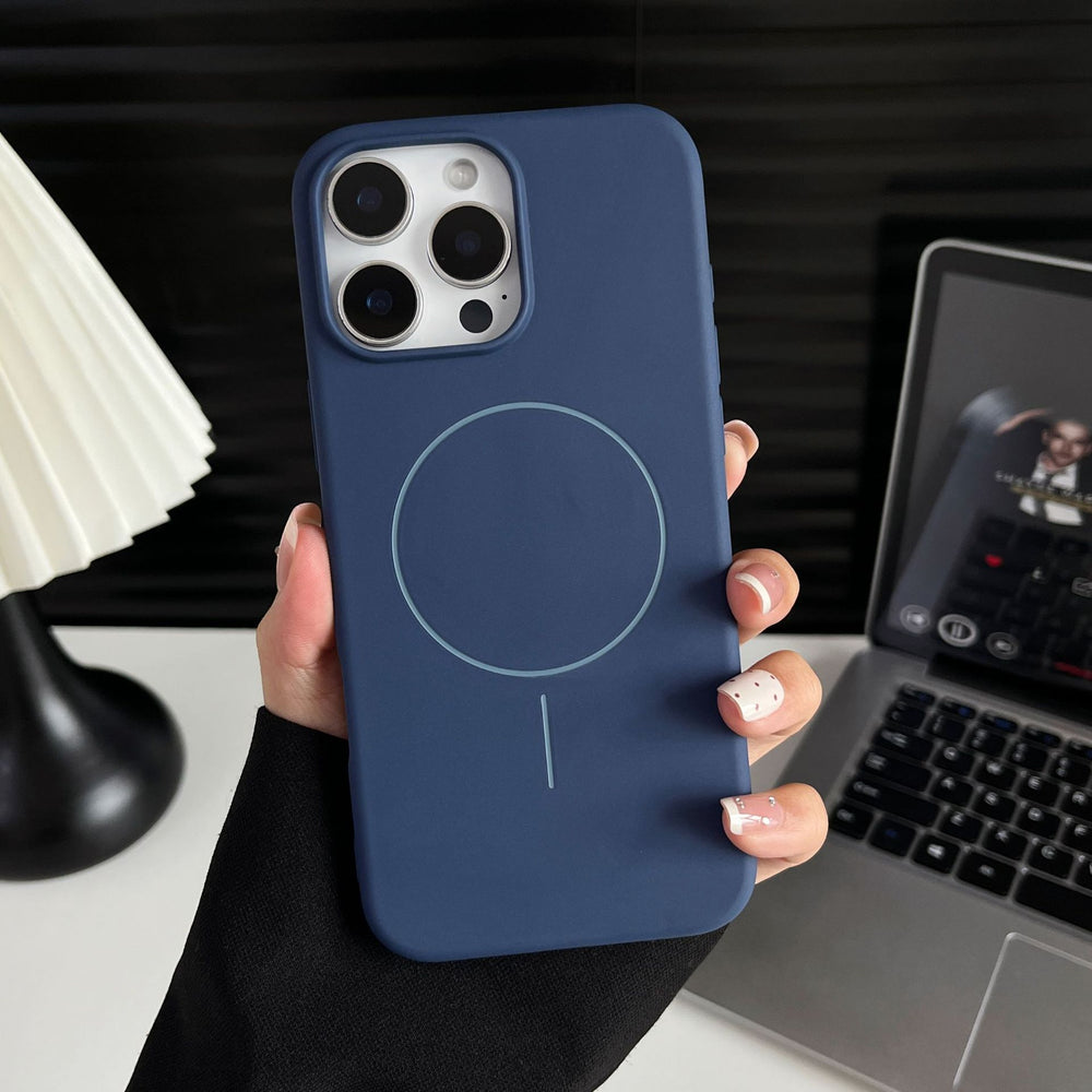 Matte tpu magnetic compatible iphone 17 pro max phone case, solid color 16 with velvet interior, apple 15 official style case