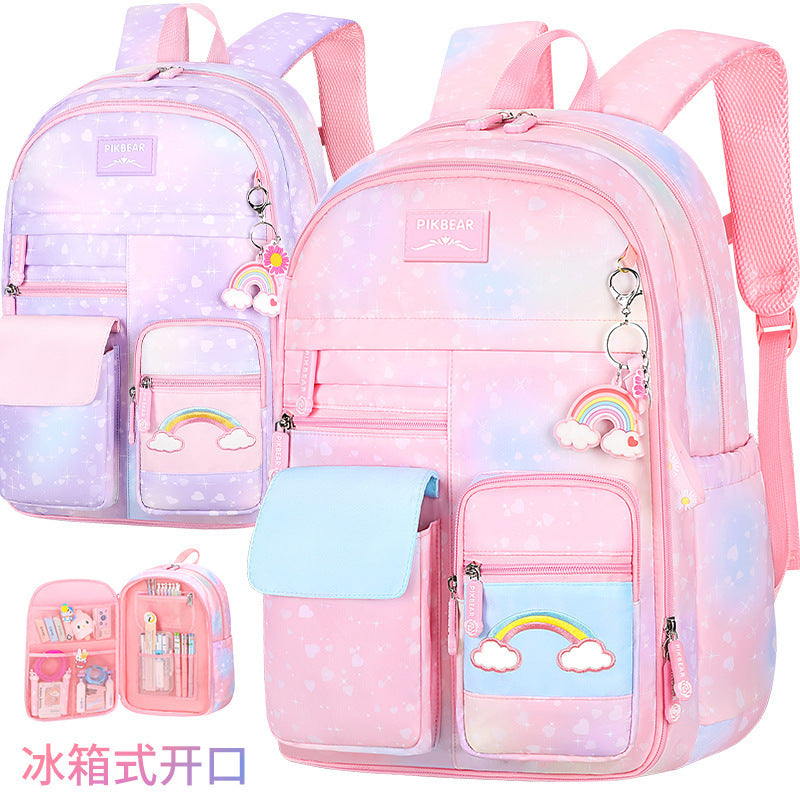 Shaodong schoolbag source manufacturer customizes primary school schoolbags for grades 1-6, refrigerator door opening customization, change logo