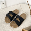 new birkenstock-style women's sandals - summer outdoor wear, double strap, velcro closure, fashionable, non-slip beach slides - women's export model