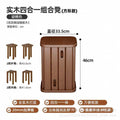 Solid wood stool for home stackable bench tall round stool stacking stool restaurant stacking guest spare dining chair combination stool