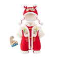 Baby thickened winter clothes newborn outfit new year bodysuit baby red full month celebration winter new year's greeting