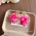 Vacation style exaggerated perm edge flower earrings for women niche styleclassy summer earrings unique stylish face small earrings