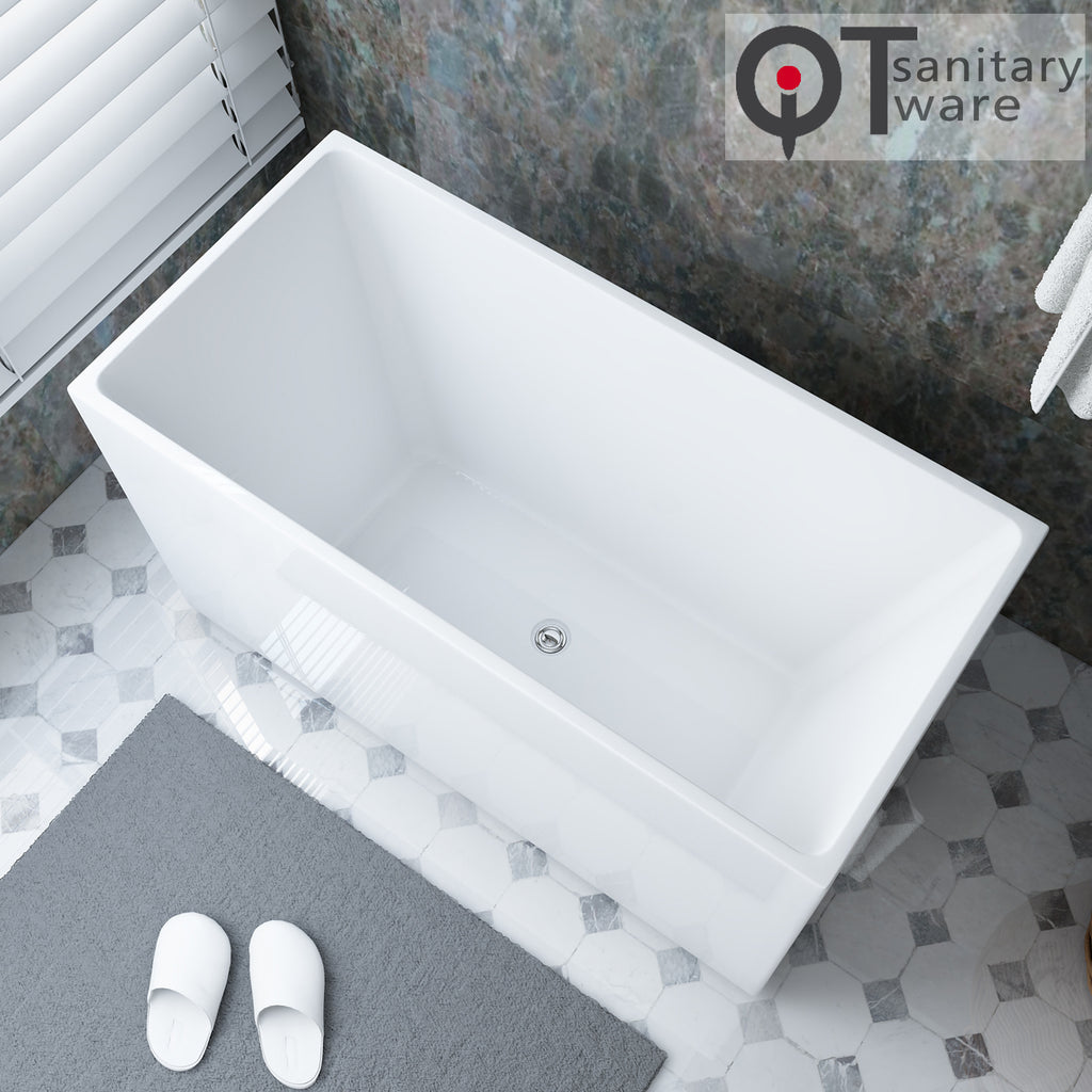 Square narrowed mini style household acrylic independent small bathtub, Foshan QT-090