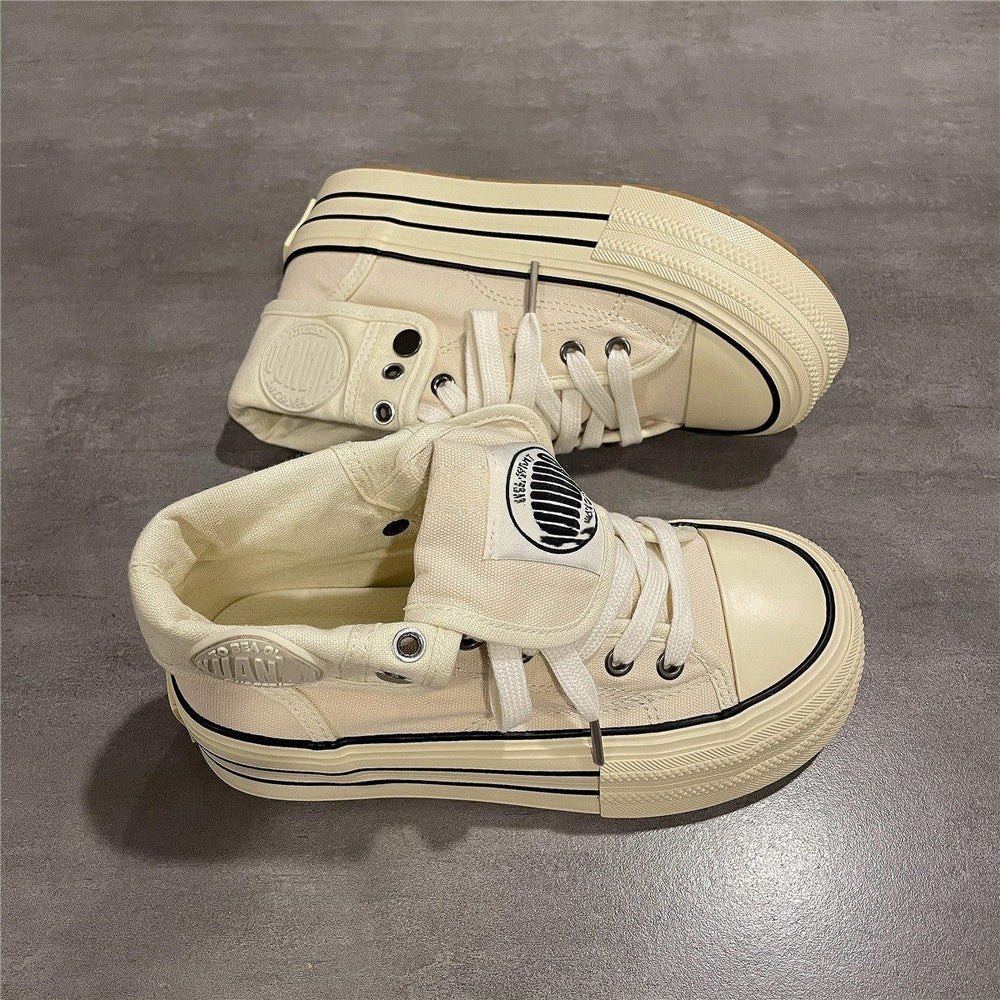 Campus thick sole canvas shoes for women 2026springnew arrival high-top shoes cool girl easiest for match sneakers for women ins trendy